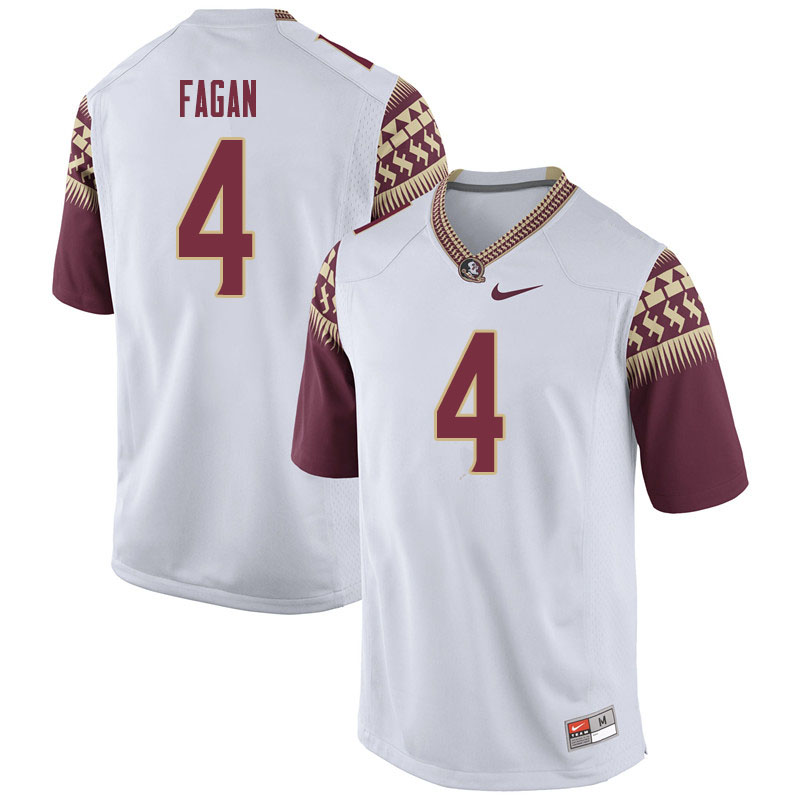 Men #4 Cyrus Fagan Florida State Seminoles College Football Jerseys Sale-White - Click Image to Close